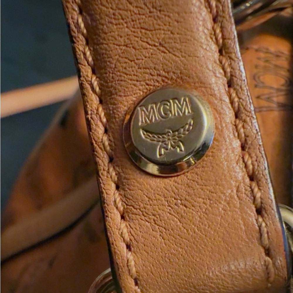 MCM Vintage Visetos:  Cognac Monogram 2-Way Tote & Shoulder Bag | Authentic - Picture 10 of 14